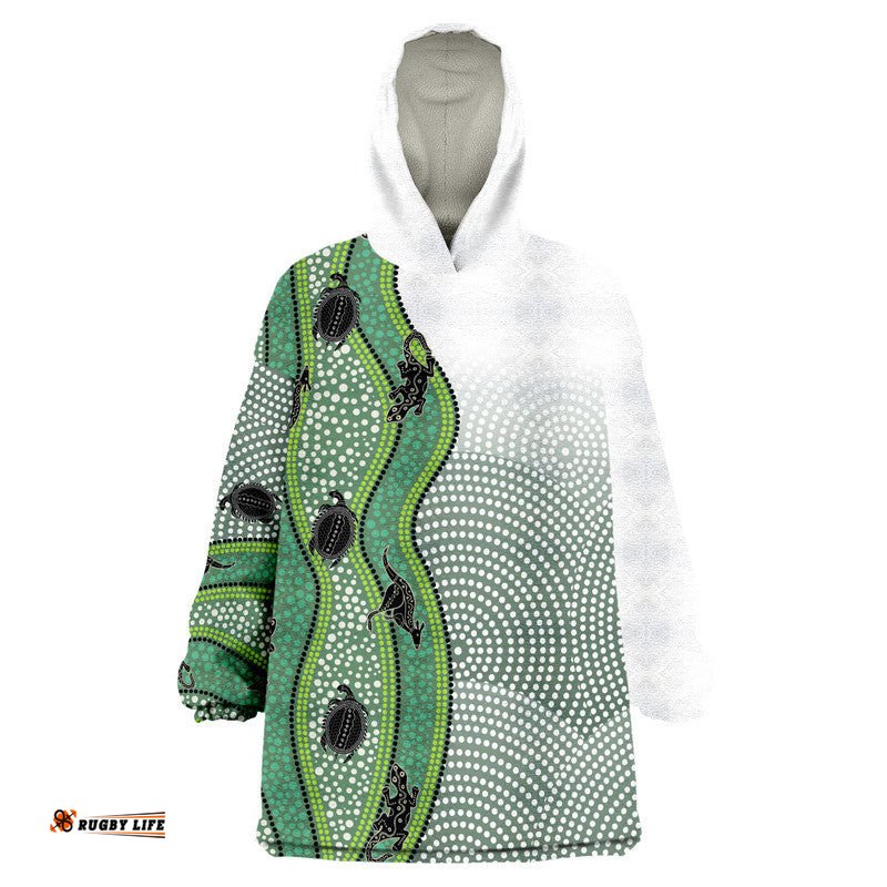 australia kangaroo lizard turtle and aboriginal wearable blanket hoodie