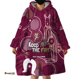 naidoc week wearable blanket hoodie qld maroons kangaroo