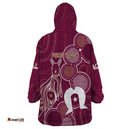 naidoc week wearable blanket hoodie qld maroons kangaroo