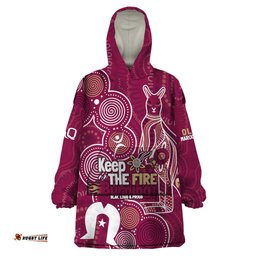 naidoc week wearable blanket hoodie qld maroons kangaroo
