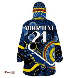 custom personalised cowboys rugby wearable blanket hoodie aboriginal dots version