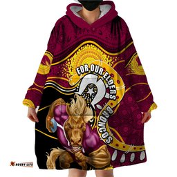 broncos mascot nrl wearable blanket hoodie naidoc