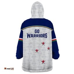 warriors rugby wearable blanket hoodie new zealand sporty white style