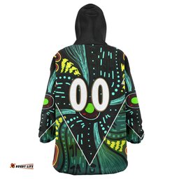 Wallabies Rugby Snug Hoodie - Custom Kangaroo Rugby Championship Sport Aboriginal Inspired Culture Personalised Player And Number Oodie Blanket