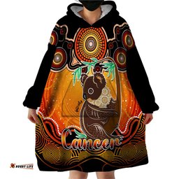 personalised australia cancer koala zodiac wearable blanket hoodie auz astrology aboriginal red