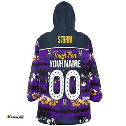 Melbourne Storm Snug Hoodie - Eat Sleep Repeat With Tropical Patterns