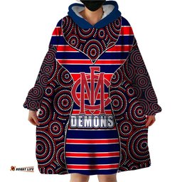 afl demons wearable blanket hoodie mix dot aboriginal
