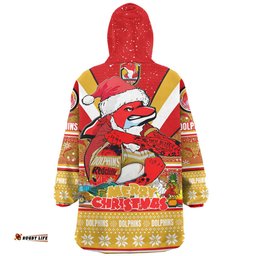 Redcliffe Dolphins Christmas Custom Snug Hoodie - Redcliffe Dolphins Santa Aussie Big Things Snug Hoodie