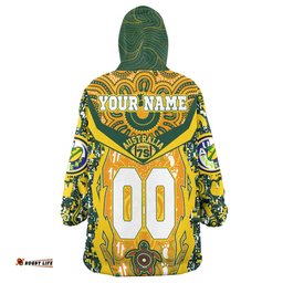 australian rugby sevens mens squad unisex snug hoodie custom aussie 7s arcade patterns with aboriginal turtles oodie blanket