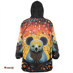 Australia Koala Custom Snug Hoodie - Aboriginal Koala With Flowers Snug Hoodie