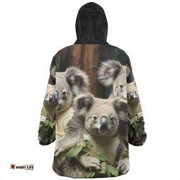 Australia Koala Snug Hoodie - Three Koalas with Gum Trees Ver3 Snug Hoodie