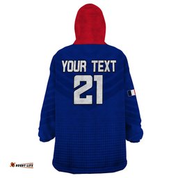 custom personalised france rugby 7s come on les bleus wearable blanket hoodie