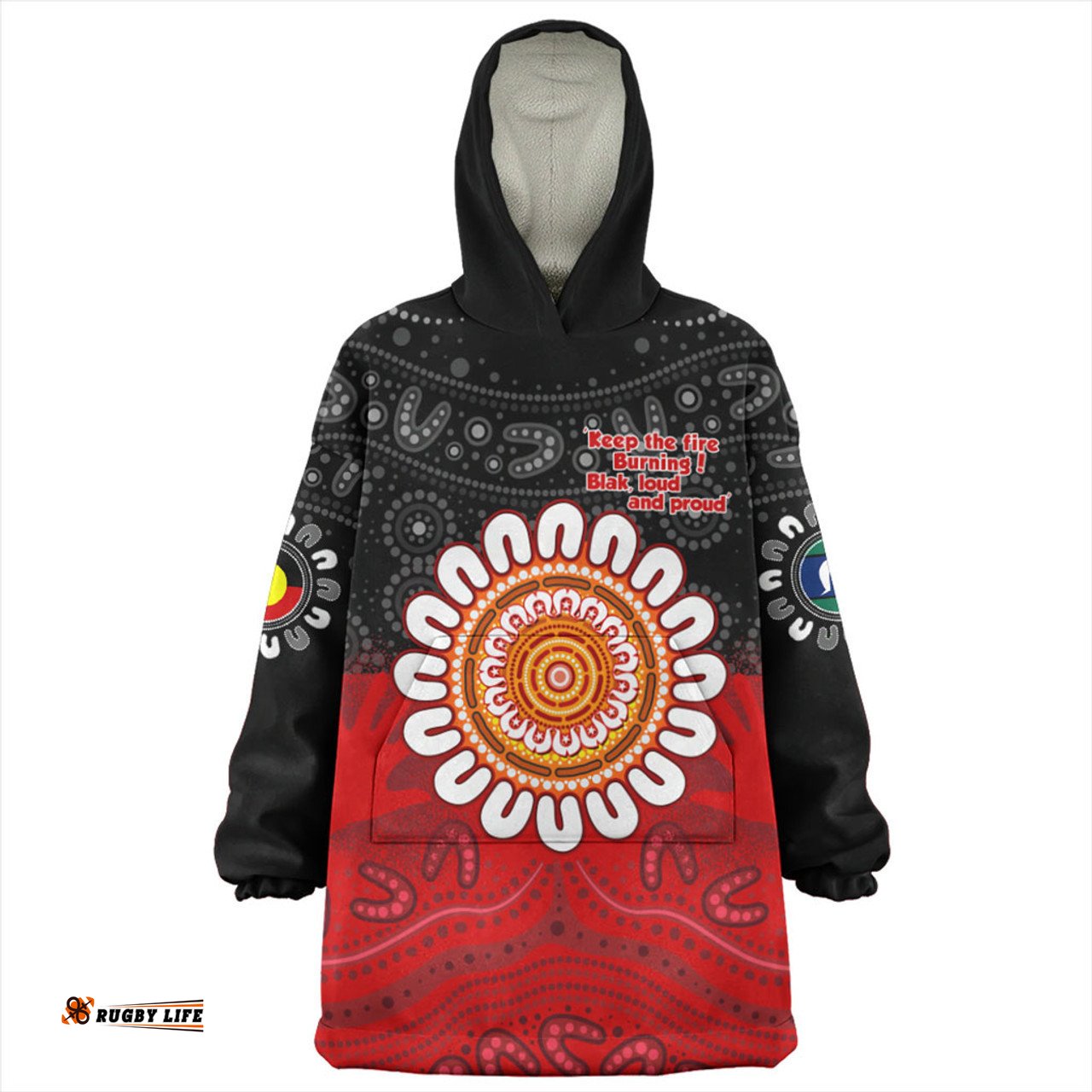 Australia Snug Hoodie Aboriginal Inspired Naidoc Half Concept
