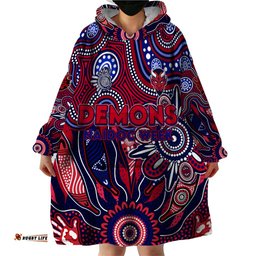 personalised demons naidoc week 2024 wearable blanket hoodie aussie aboriginal art dt02