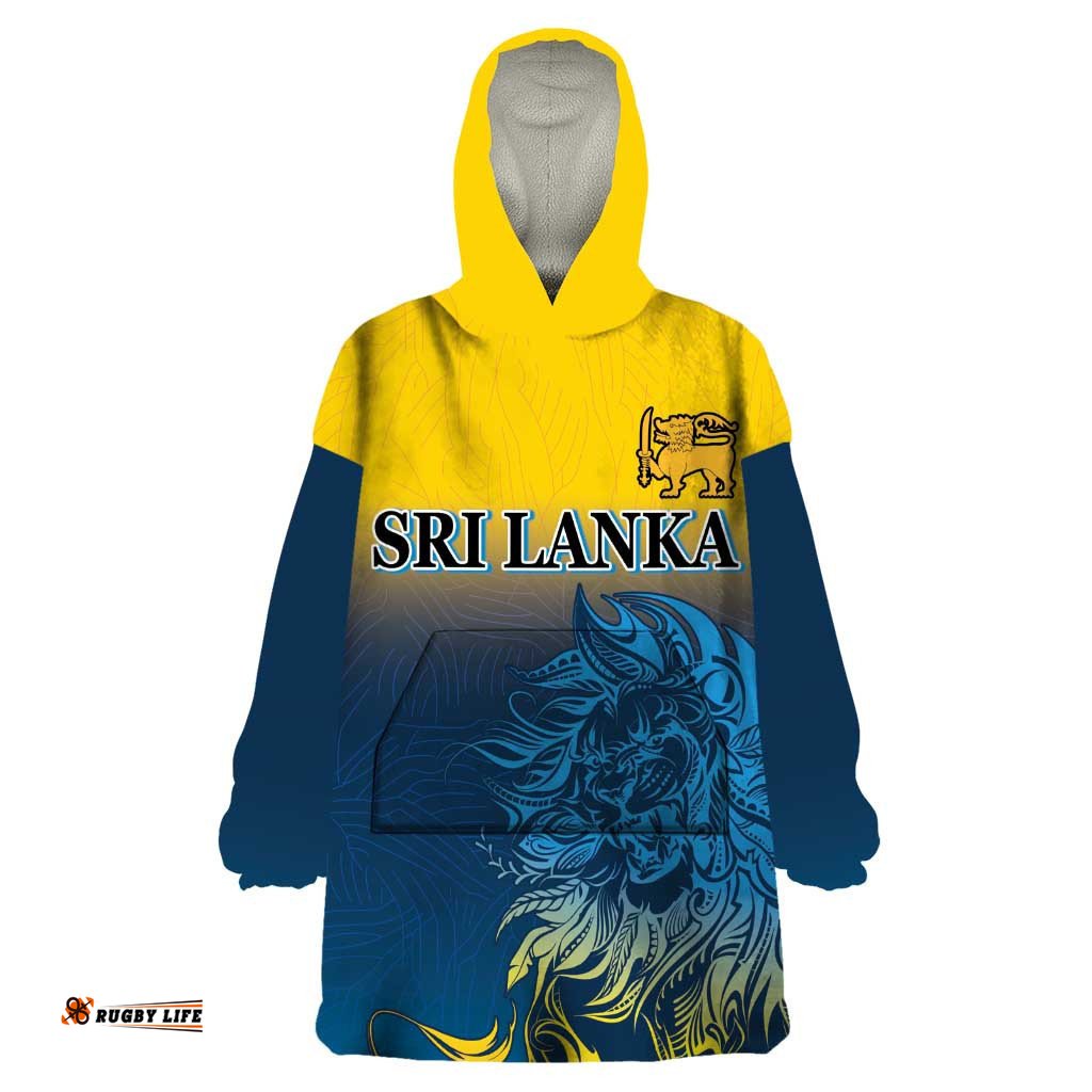 custom sri lanka cricket wearable blanket hoodie with simple lions version