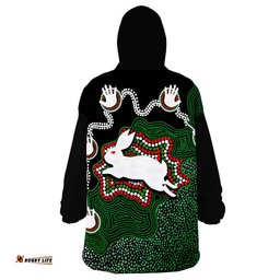 rabbitohs rugby wearable blanket hoodie