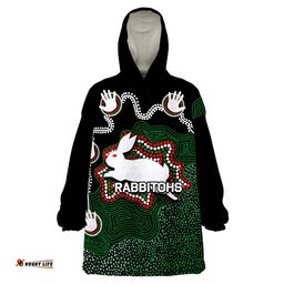 rabbitohs rugby wearable blanket hoodie