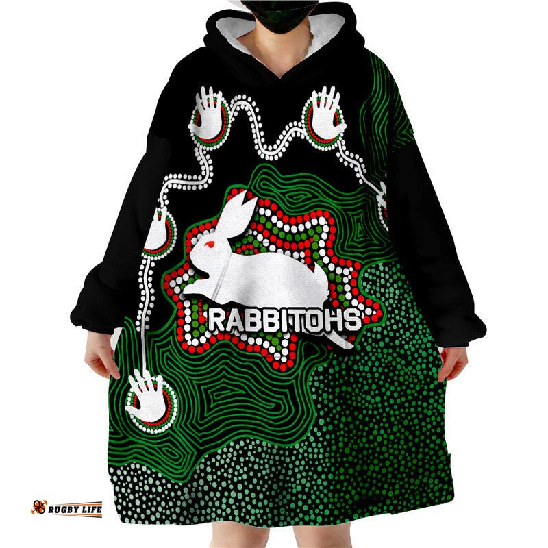 rabbitohs rugby wearable blanket hoodie
