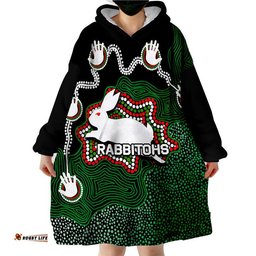 rabbitohs rugby wearable blanket hoodie