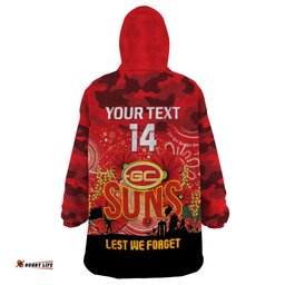 custom suns football anzac wearable blanket hoodie gallipoli camouflage with poppies