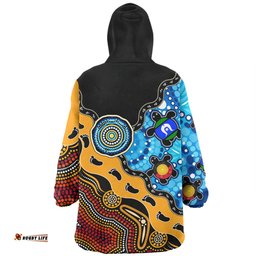 Australia Snug Hoodie Aboriginal Inspired River And Land Style Of Dot Painting