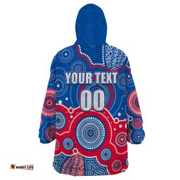 custom personalised and number bulldogs afl wearable blanket hoodie aboriginal patterns