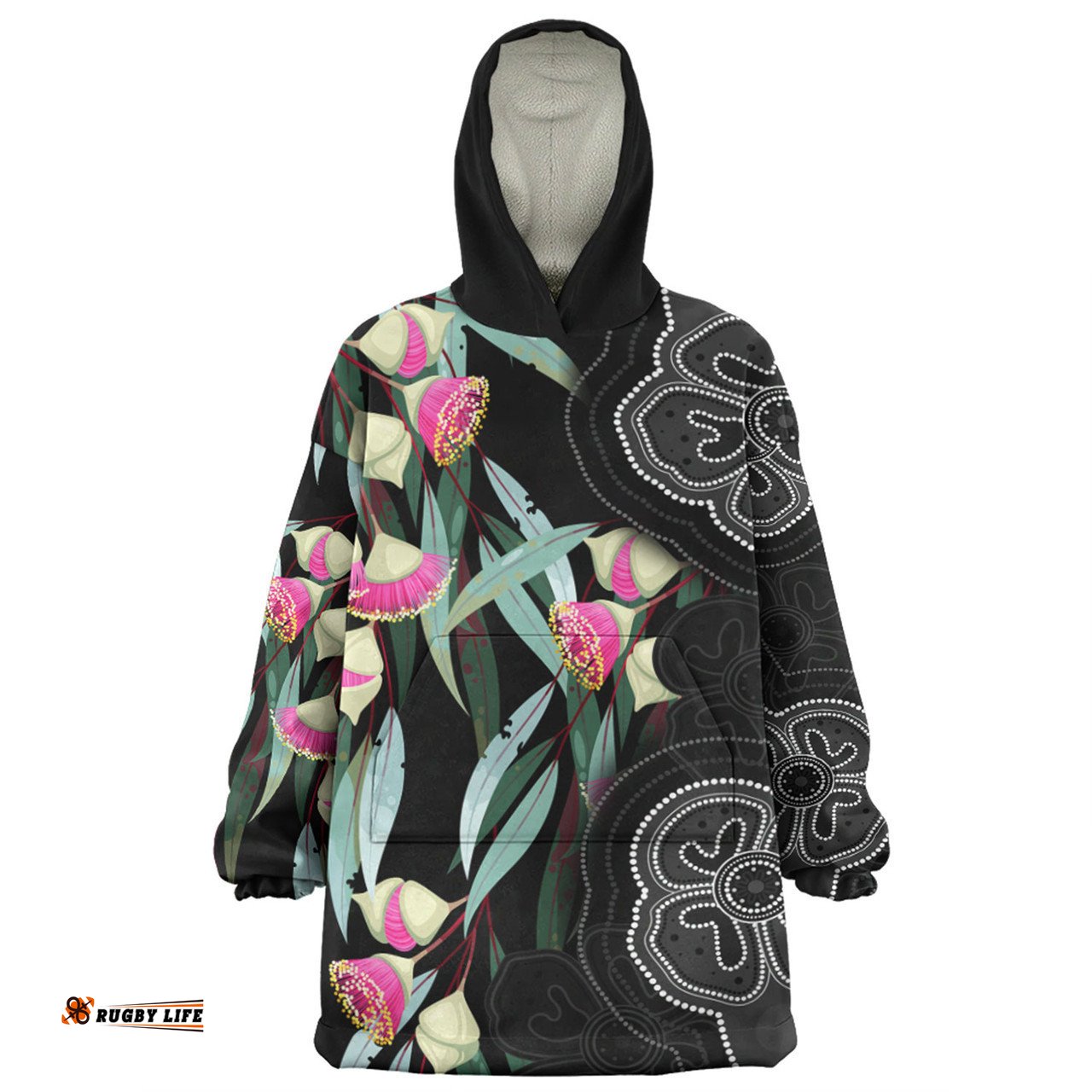 Australia Aboriginal Snug Hoodie - Seamless Pattern With Eucalyptus Flower Snug Hoodie