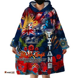 personalised australia rugby titans anzac wearable blanket hoodie gold coast scratch style dt02