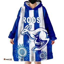 roos football north melbourne simple indigenous wearable blanket hoodie
