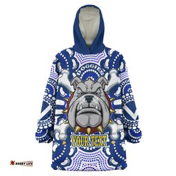 Canterbury-Bankstown Bulldogs Custom Snug Hoodie - Indigenous Mighty Super Berries Tribal Footprints Oodie