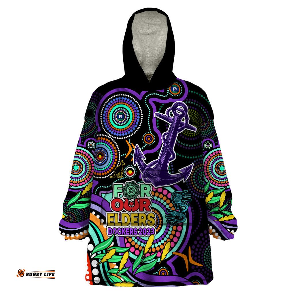 custom dockers football aboriginal art wearable blanket hoodie naidoc indigenous tribal