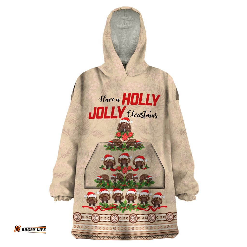 holiday lighting santa echidna christmas tree wearable blanket hoodie