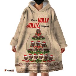 holiday lighting santa echidna christmas tree wearable blanket hoodie