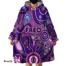 personalised freo naidoc week 2024 wearable blanket hoodie aussie aboriginal art dt02