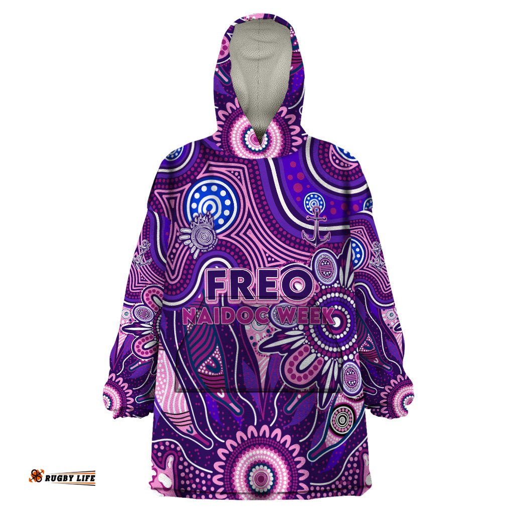 personalised freo naidoc week 2024 wearable blanket hoodie aussie aboriginal art dt02