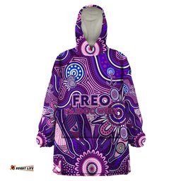 personalised freo naidoc week 2024 wearable blanket hoodie aussie aboriginal art dt02