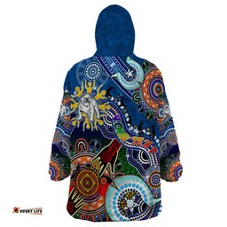 personalised bulldogs naidoc week 2024 wearable blanket hoodie australia aboriginal dot painting dt02