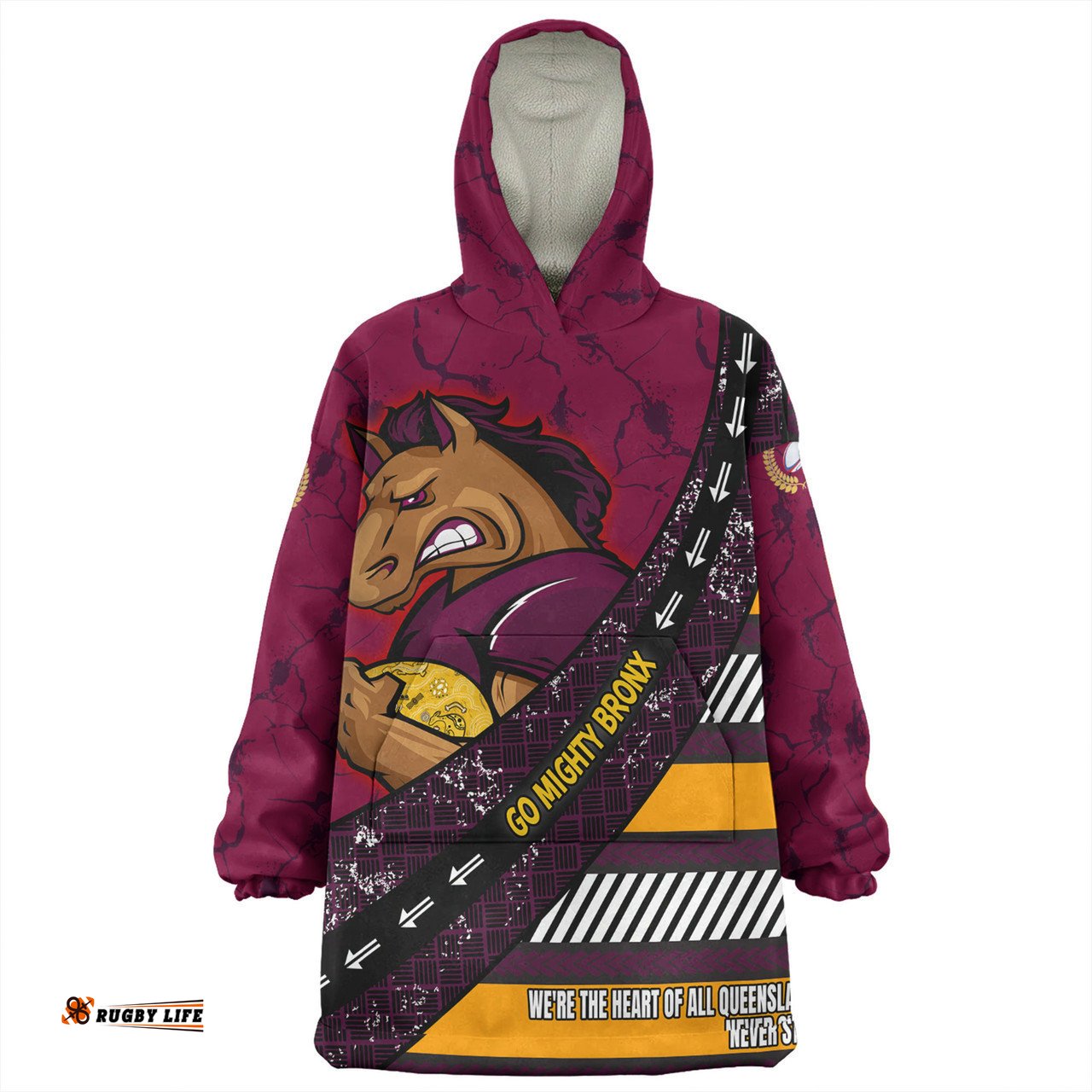 Brisbane Broncos Snug Hoodie - Theme Song For Rugby With Sporty Style