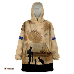 australia anzac day wearable blanket hoodie hmas sydney i chatham class light cruiser lt05