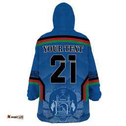 custom afghanistan cricket wearable blanket hoodie afghan coat of arm with special flag