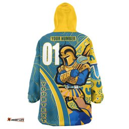 titans rugby snug hoodie custom gold coast titans pride mascot with aboriginal culture player and number oodie blanket