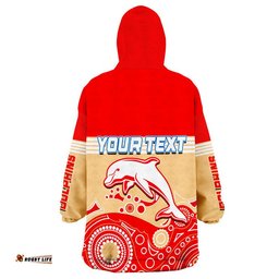 custom personalised dolphins rugby wearable blanket hoodie aboriginal simple