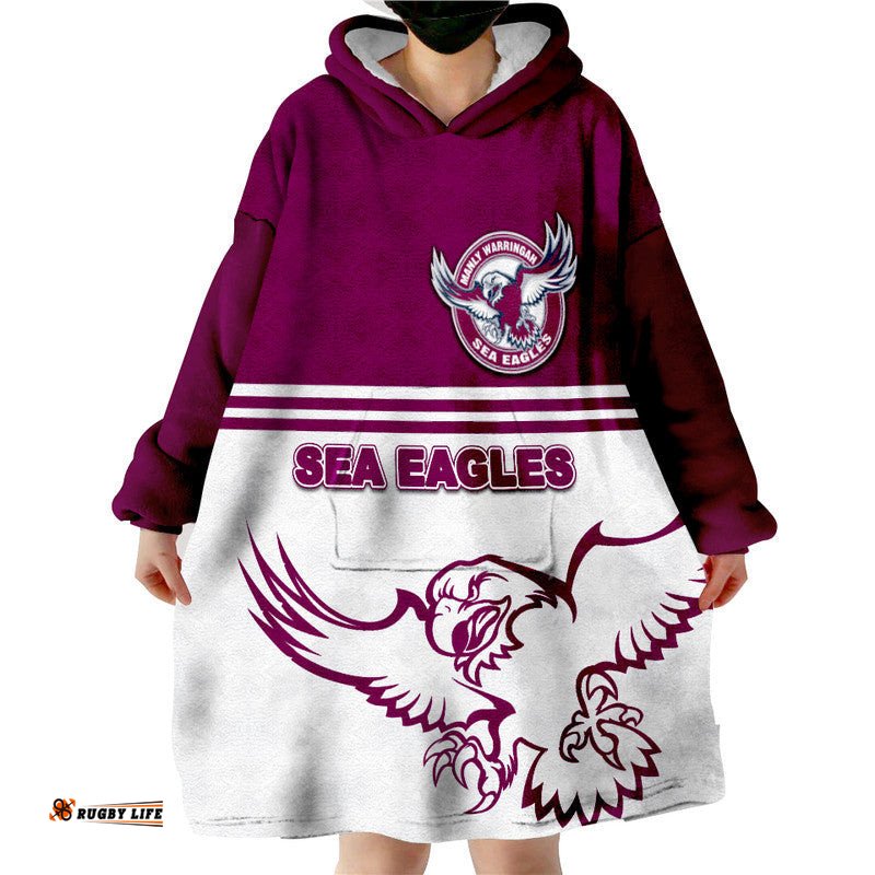 sea eagles rugby wearable blanket hoodie