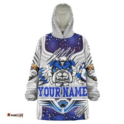Canterbury-Bankstown Bulldogs Custom Snug Hoodie - Indigenous Super Doggies Scratch Style Oodie Blanket