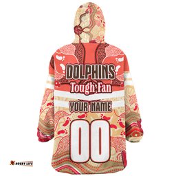 Redcliffe Dolphins Custom Snug Hoodie - Redcliffe Dolphins For Life With Aboriginal Style Snug Hoodie