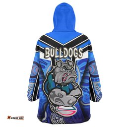 bulldogs rugby snug hoodie custom bulldog rugby ball with aboriginal pattern personalised player and number oodie blanket
