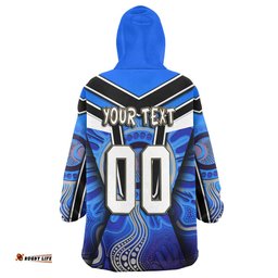 bulldogs rugby snug hoodie custom bulldog rugby ball with aboriginal pattern personalised player and number oodie blanket
