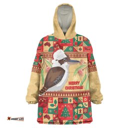 australia christmas wearable blanket hoodie kookaburra santa with gumtree