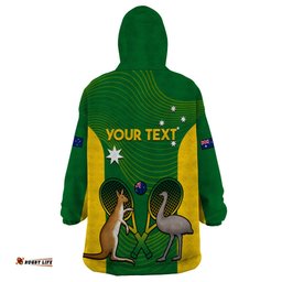 personalised australia tennis wearable blanket hoodie aussie pride national color
