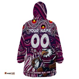 custom australia naidoc week 2024 wearable blanket hoodie sea eagles mascot keep the fire burning dt02